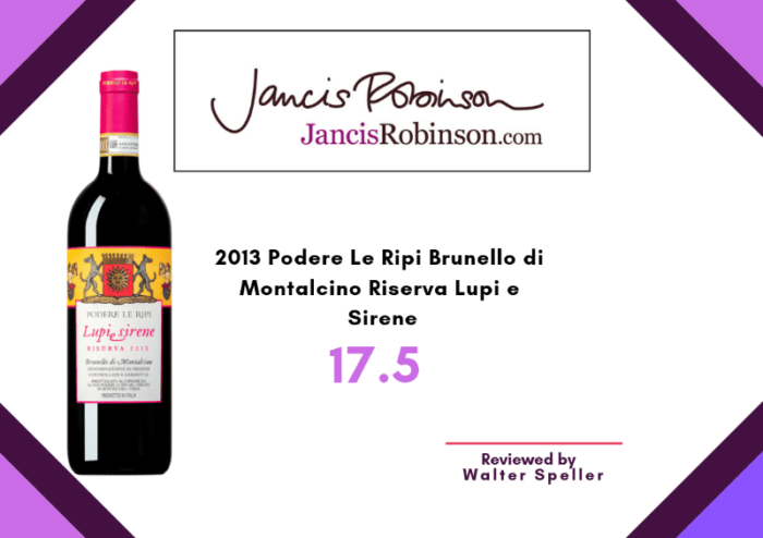 Lupi e Sirene 2013 Jancis Robinson review