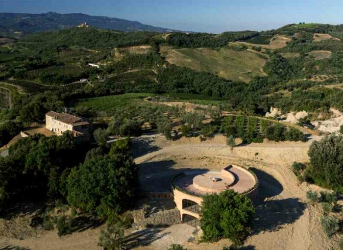 podere le ripi wie cellars aerial view