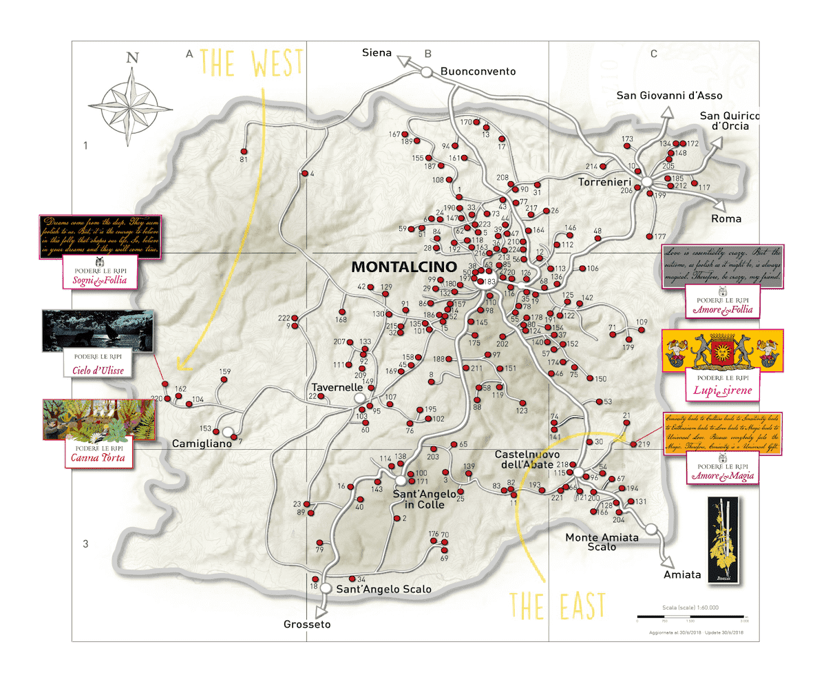 Montalcino Wine Map