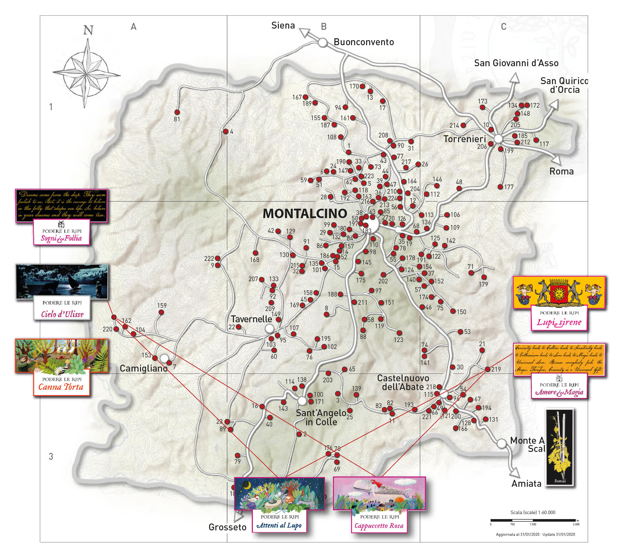 Montalcino Wine Map